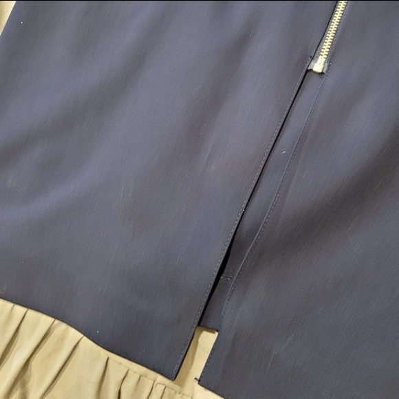 New York & Company Stretch Womens Size 16 Navy Career Dress, full front zip midi - Picture 6 of 12